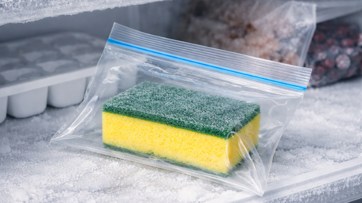 Ho messo la spugna da cucina nel congelatore e non riuscivo a credere al risultato