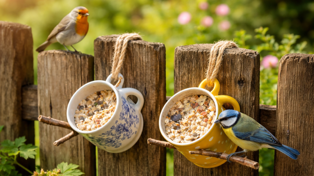perche sempre piu giardinieri in aprile appendono le loro vecchie tazze alla recinzione gli uccelli fanno il resto per il vostro orto